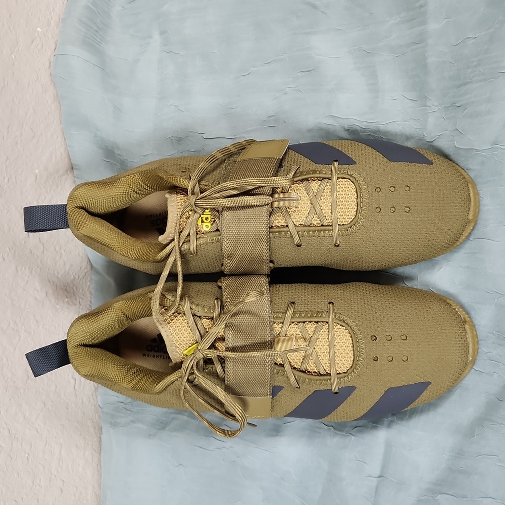 Men's Adidas Adipower Green Weightlifting Shoes Size 12